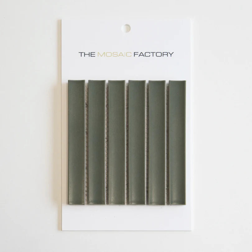 The Mosaic Factory Sevilla Mozaïek Tegel Kitkat Vinger - Army Groen Porselein Geglazuurd 296x299 mm