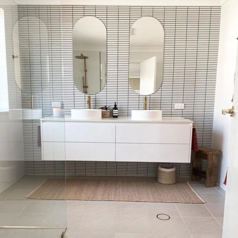 The Mosaic Factory Sevilla Mozaïek Tegel Kitkat Vinger - Mat Wit Porselein Geglazuurd 296x300 mm