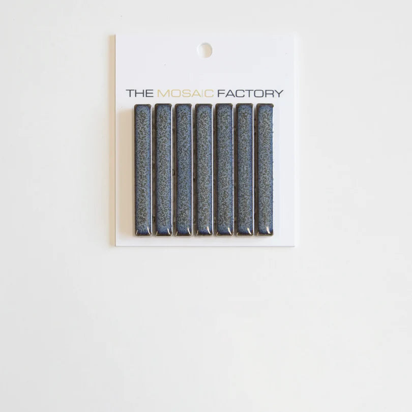 The Mosaic Factory Sevilla Mozaïek Tegel Mini Kitkat Vinger - Gespikkeld Grijs blauw Porselein Geglazuurd 282x308 mm