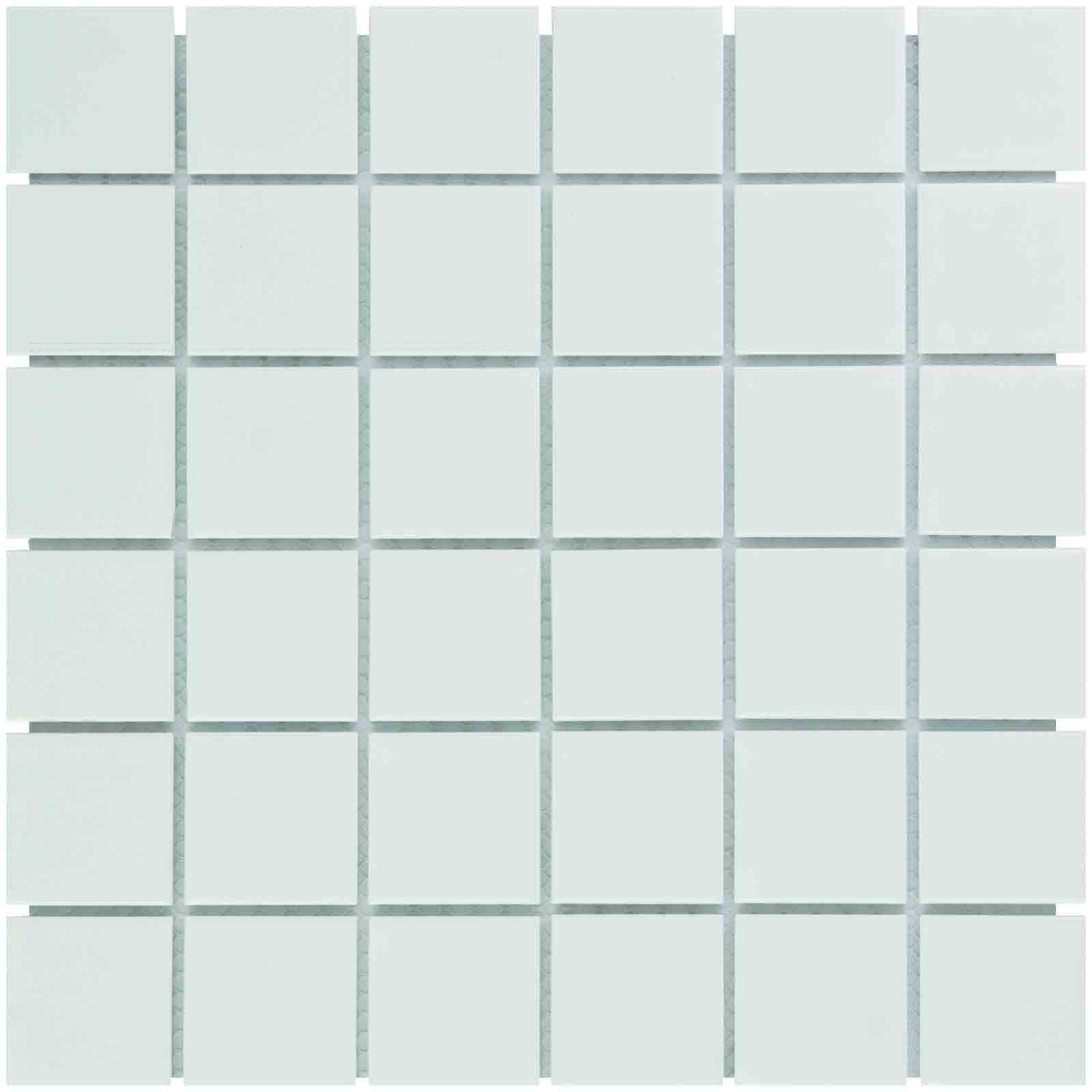 The Mosaic Factory Barcelona Mozaiek Tegel Vierkant - Extra Wit Porselein Geglazuurd 309x309 mm