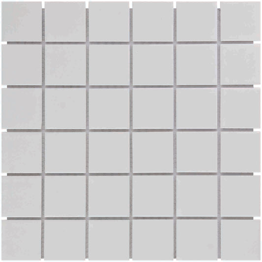 The Mosaic Factory Barcelona Mozaiek Tegel Vierkant - Extra Wit Porselein Geglazuurd 309x309 mm