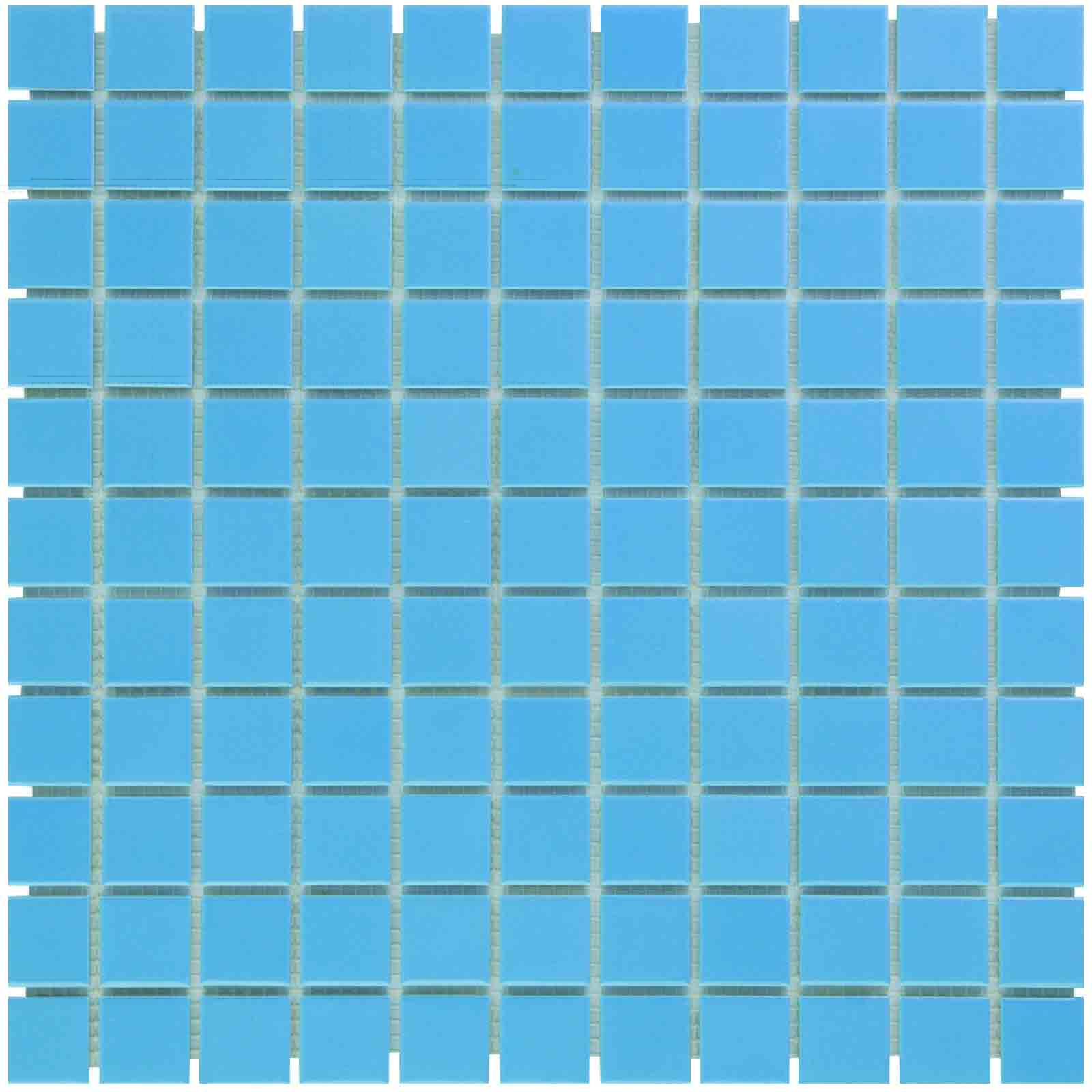 The Mosaic Factory Barcelona Mozaiek Tegel Vierkant - Blauw Porselein Geglazuurd 300x300 mm