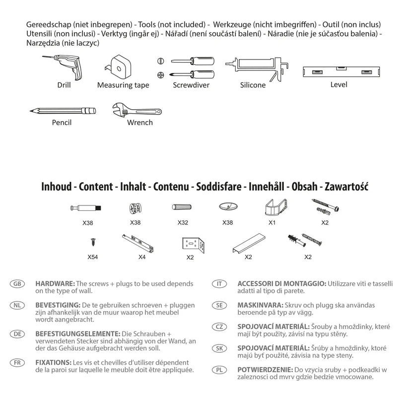 Differnz Bolo badmeubelset knock-down, FSC® | licht eiken | 60 cm