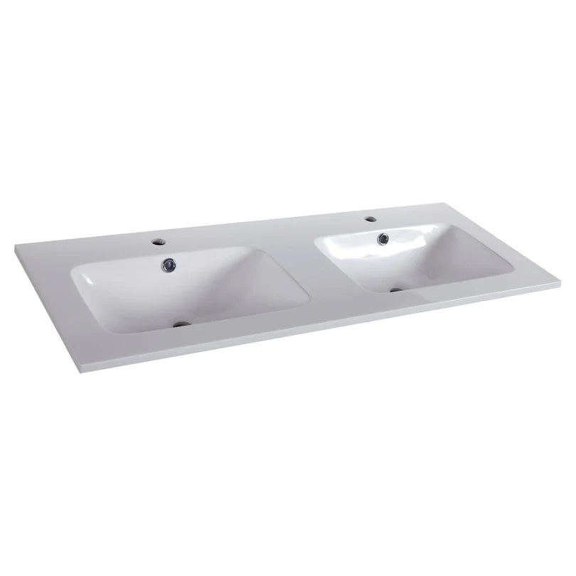 Differnz Reno wastafel 2 kraangaten | wit | 120 x 46 x 2 cm