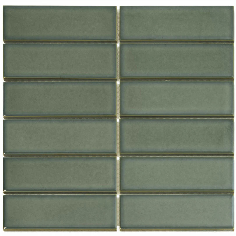 The Mosaic Factory Barcelona Mozaiek Tegel Rechthoek - Forest Green Porselein Geglazuurd 291x297 mm