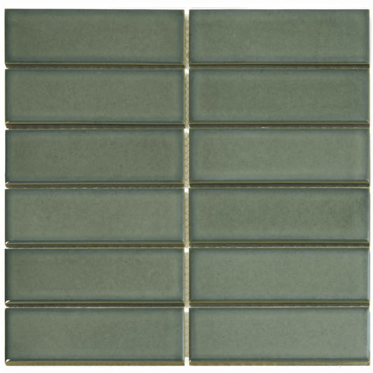 The Mosaic Factory Barcelona Mozaiek Tegel Rechthoek - Forest Green Porselein Geglazuurd 291x297 mm