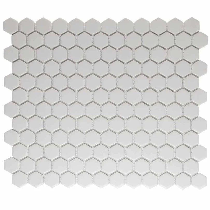 The Mosaic Factory London Mozaiek Tegel Hexagon - Super Wit Porselein Ongeglazuurd, R11 260x300 mm