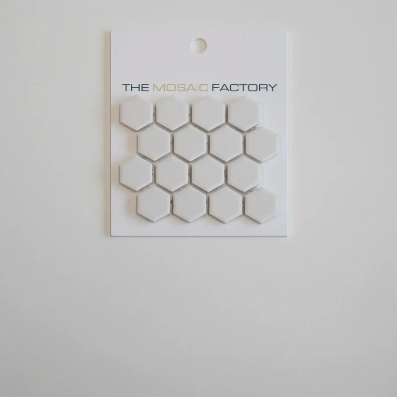 The Mosaic Factory London Mozaiek Tegel Hexagon - Super Wit Porselein Ongeglazuurd, R11 260x300 mm