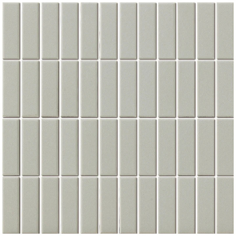 The Mosaic Factory London Mozaiek Tegel Rechthoek - Mat Grijs Porselein Ongeglazuurd, R11 23x73x6 mm