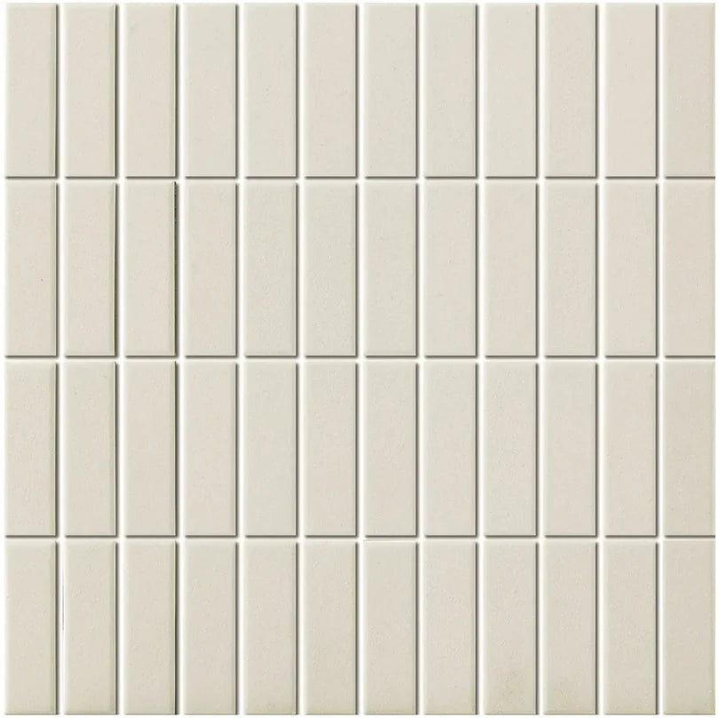 The Mosaic Factory London Mozaiek Tegel Rechthoek - Mat Wit Porselein Ongeglazuurd, R11 23x73x6 mm