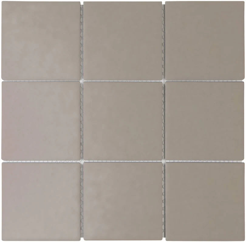 The Mosaic Factory London Mozaiek Tegel Vierkant - Grijs Porselein Ongeglazuurd, R11 95x95x6 mm