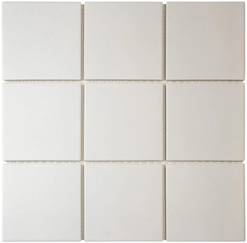 The Mosaic Factory London Mozaiek Tegel Vierkant - Super Wit Porselein Ongeglazuurd, R11 95x95x6 mm