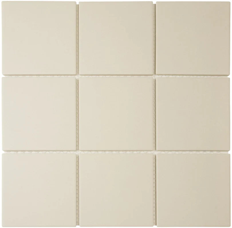 The Mosaic Factory London Mozaiek Tegel Vierkant - Wit Porselein Ongeglazuurd, R11 95x95x6 mm