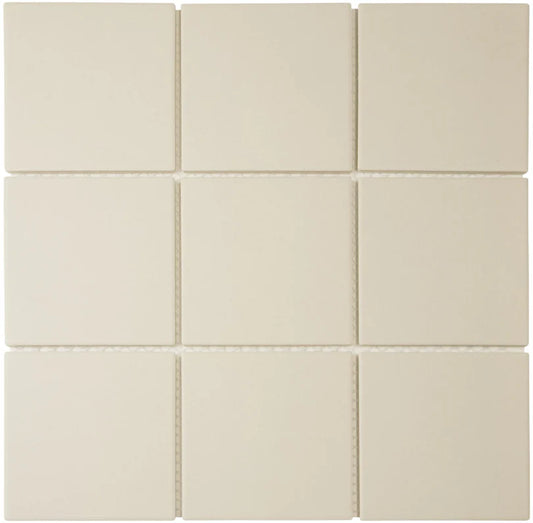 The Mosaic Factory London Mozaiek Tegel Vierkant - Wit Porselein Ongeglazuurd, R11 95x95x6 mm