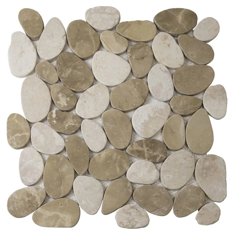 The Mosaic Factory Natural Stone Mozaiek Tegel Pebbles - Brown Mix Natural 300x300 mm