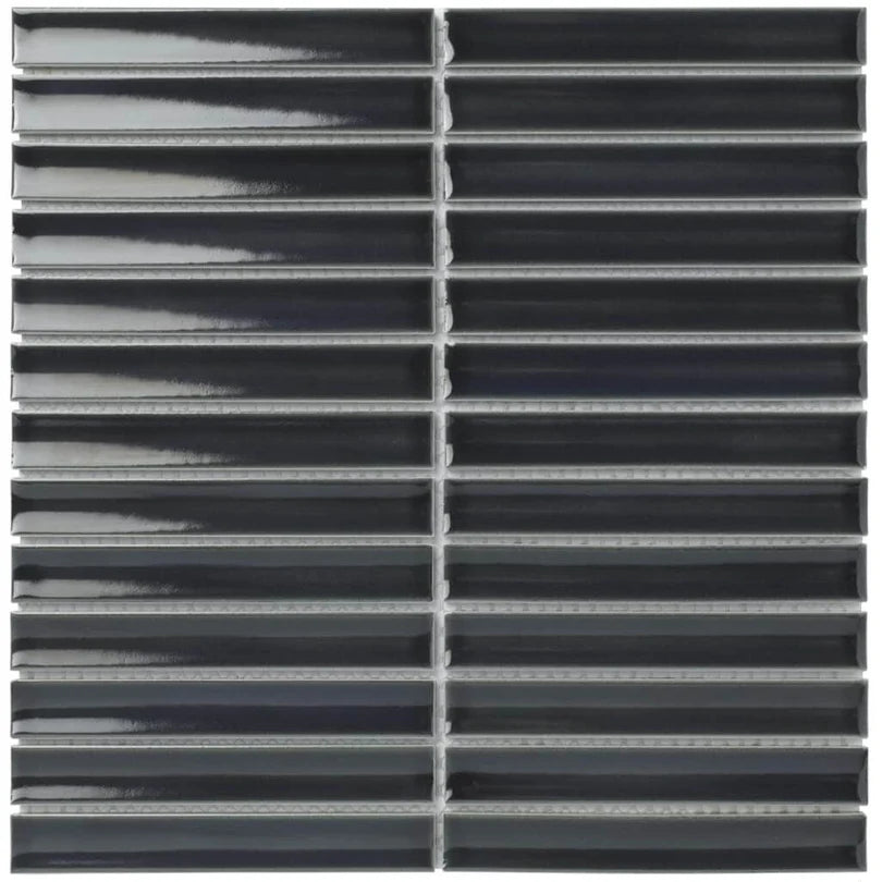 The Mosaic Factory Sevilla Mozaïek Tegel Kitkat Vinger - Blauw Grijs Porselein Geglazuurd 296x299 mm