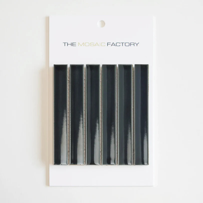 The Mosaic Factory Sevilla Mozaïek Tegel Kitkat Vinger - Blauw Grijs Porselein Geglazuurd 296x299 mm