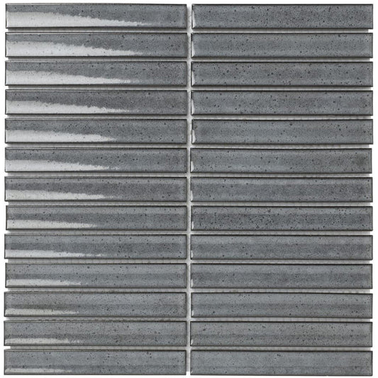 The Mosaic Factory Sevilla Mozaïek Tegel Kitkat Vinger - Grijs Porselein Geglazuurd 296x299 mm