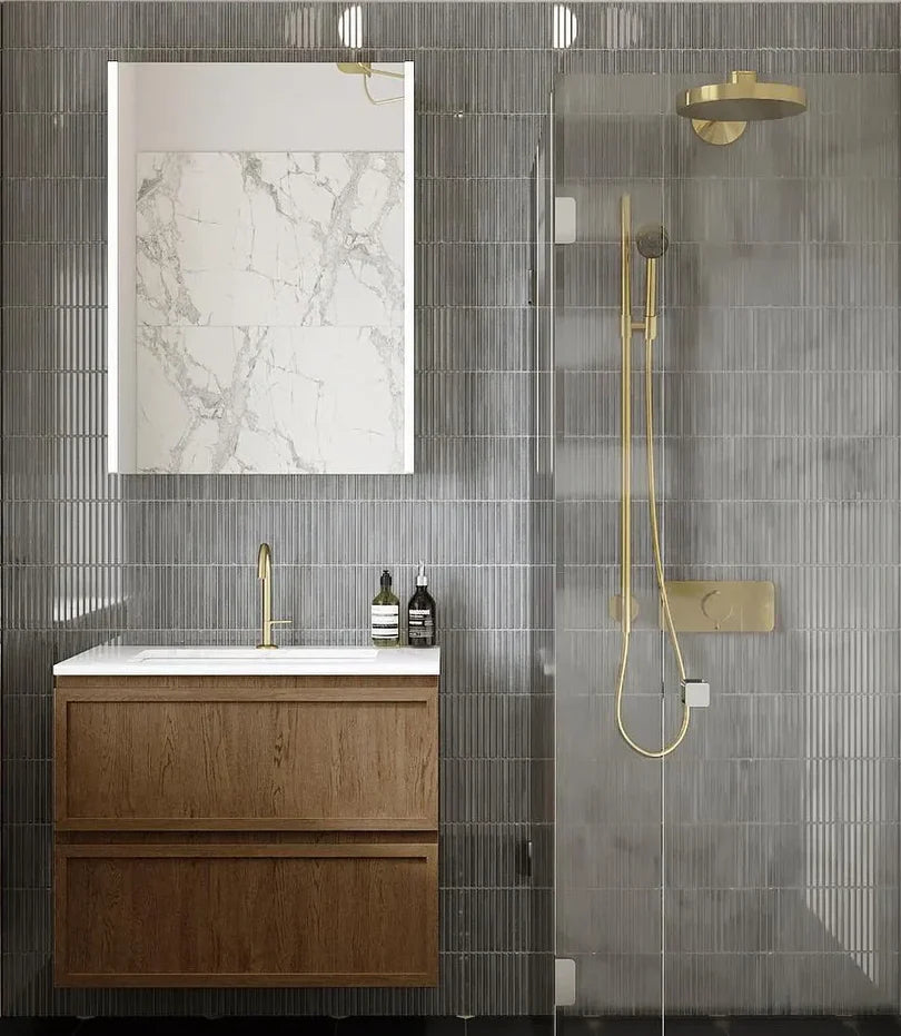 The Mosaic Factory Sevilla Mozaïek Tegel Kitkat Vinger - Grijs Porselein Geglazuurd 296x299 mm