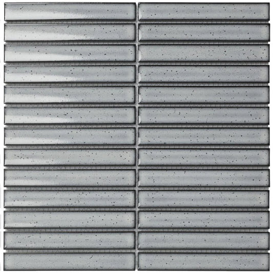 The Mosaic Factory Sevilla Mozaïek Tegel Kitkat Vinger - Licht Grijs Porselein Geglazuurd 296x299 mm