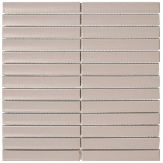 The Mosaic Factory Sevilla Mozaïek Tegel Kitkat Vinger - Vintage Pink Porselein Geglazuurd 296x299 mm