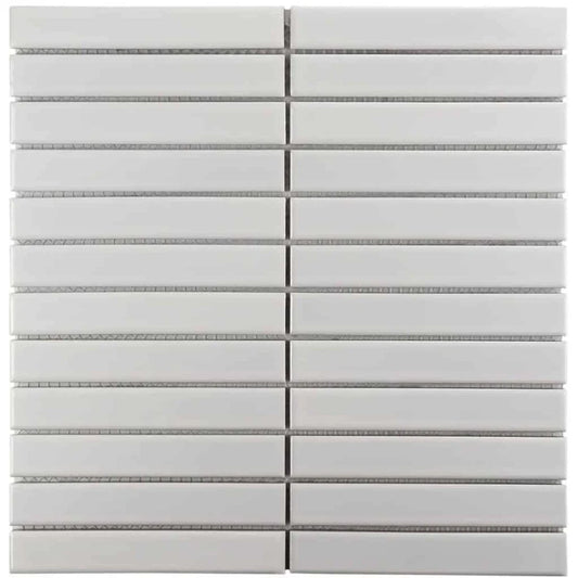 The Mosaic Factory Sevilla Mozaïek Tegel Kitkat Vinger - Wit Porselein Geglazuurd 296x300 mm