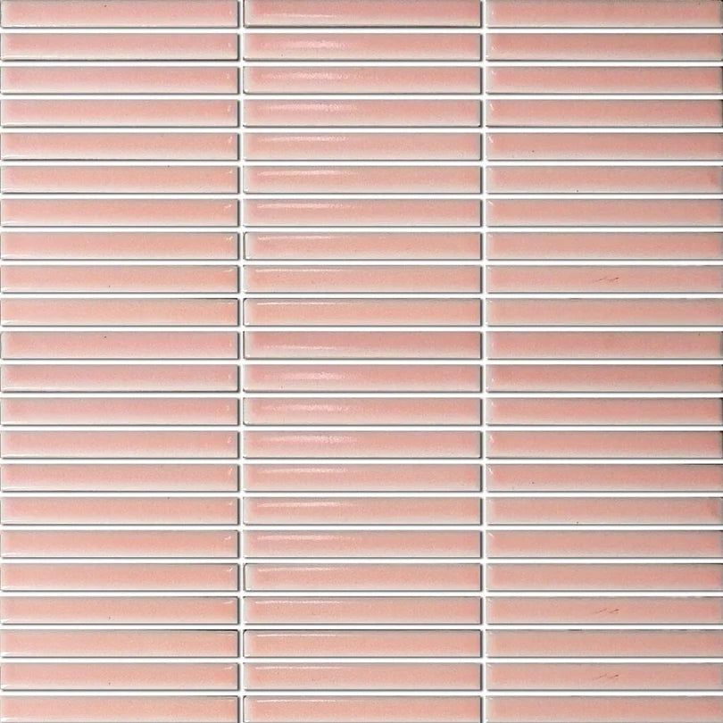 The Mosaic Factory Sevilla Mozaïek Tegel Mini Kitkat Vinger - Roze Porselein Geglazuurd 282x308 mm