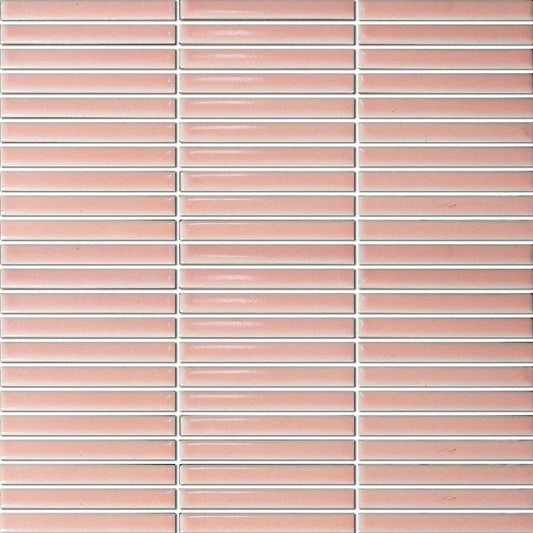 The Mosaic Factory Sevilla Mozaïek Tegel Mini Kitkat Vinger - Roze Porselein Geglazuurd 282x308 mm