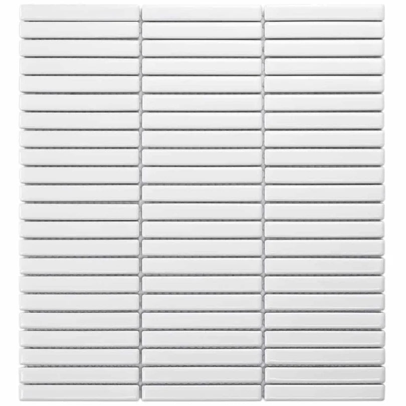 The Mosaic Factory Sevilla Mozaïek Tegel Mini Kitkat Vinger - Wit Mat Porselein Geglazuurd 282x308 mm