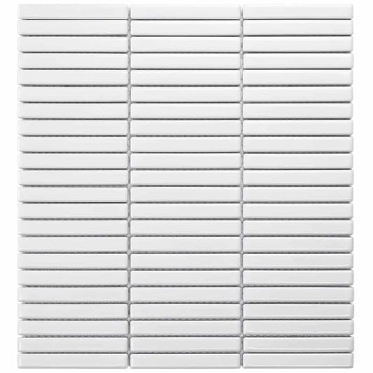 The Mosaic Factory Sevilla Mozaïek Tegel Mini Kitkat Vinger - Wit Mat Porselein Geglazuurd 282x308 mm