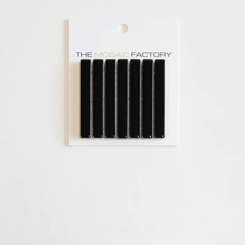 The Mosaic Factory Sevilla Mozaïek Tegel Mini Kitkat Vinger - Mat Zwart Porselein Geglazuurd 282x308 mm