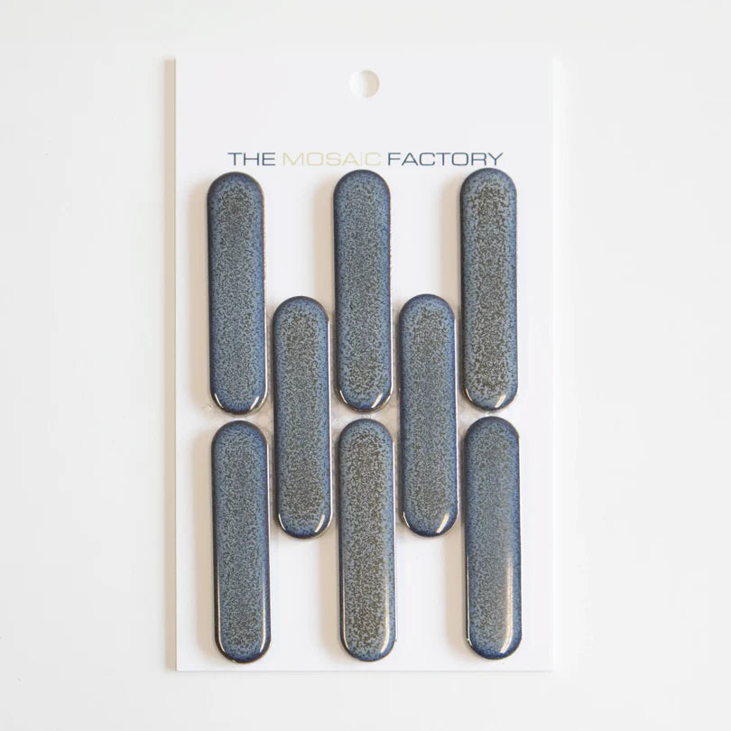 The Mosaic Factory Sevilla Mozaïek Tegel Ovaal Vinger - Grijs Blauw Gespikkeld Porselein Geglazuurd 300x300 mm