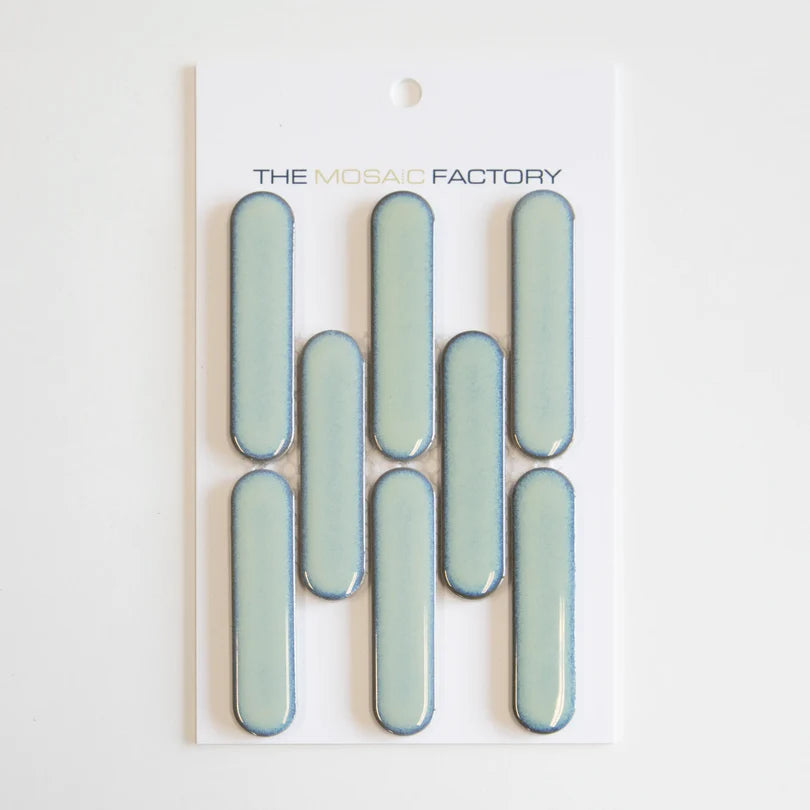 The Mosaic Factory Sevilla Mozaïek Tegel Ovaal Vinger - Licht Groen Gespikkeld Porselein Geglazuurd 300x300 mm