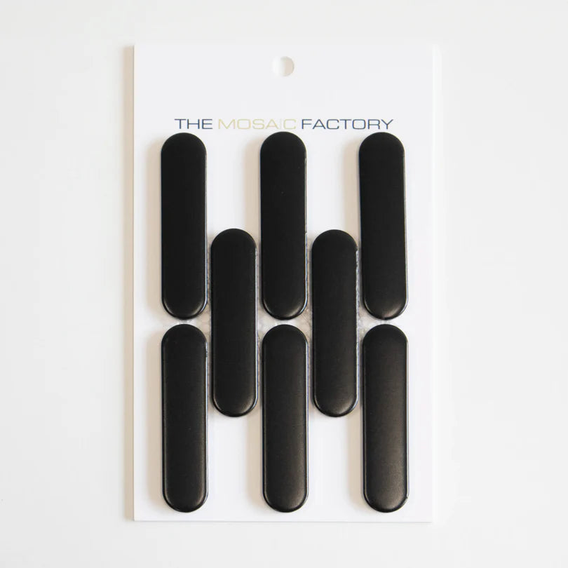 The Mosaic Factory Sevilla Mozaïek Tegel Ovaal Vinger - Mat Zwart Porselein Geglazuurd 300x300 mm