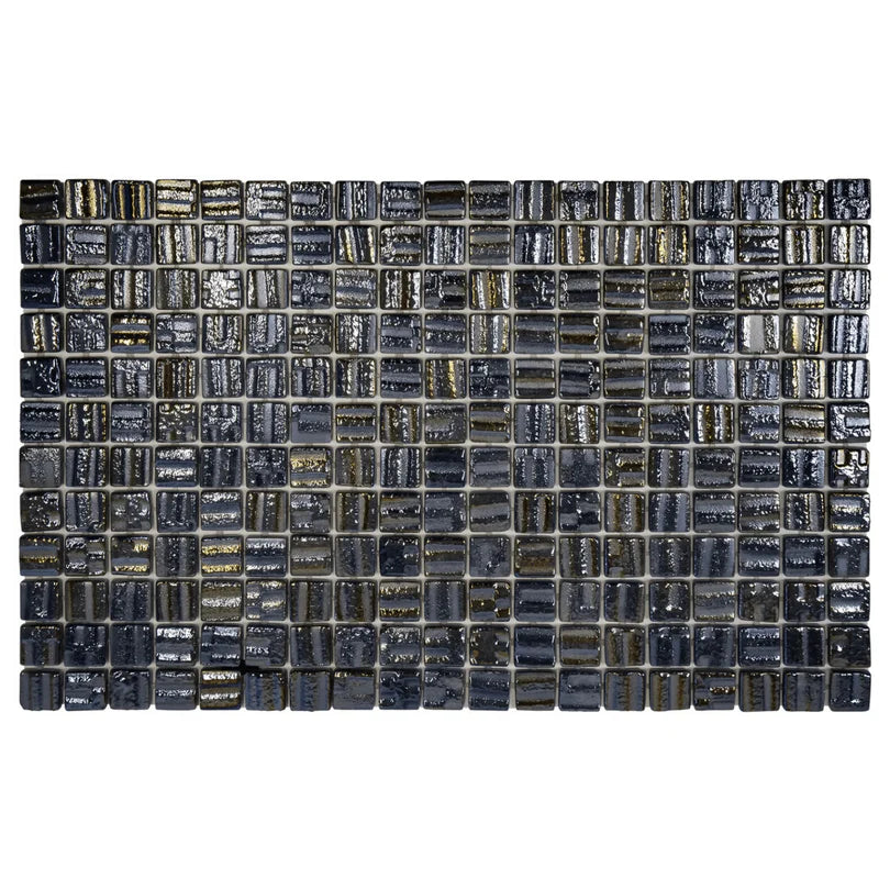 The Mosaic Factory Valencia Mozaiek Tegel Vierkant - 3D Black Pearl Glas Recycled 328x518 mm