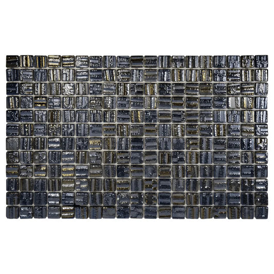The Mosaic Factory Valencia Mozaiek Tegel Vierkant - 3D Black Pearl Glas Recycled 328x518 mm
